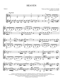 page one of Heaven (Violin Duet)