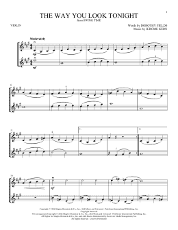 page one of The Way You Look Tonight (Violin Duet)