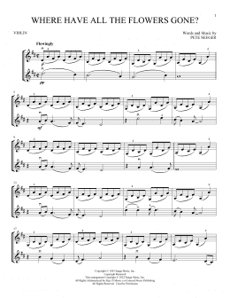 page one of Where Have All The Flowers Gone? (Violin Duet)