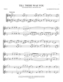 page one of Till There Was You (from The Music Man) (Violin Duet)