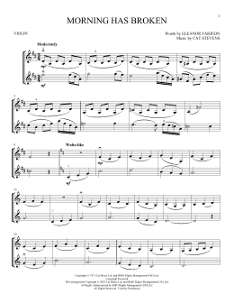 page one of Morning Has Broken (Violin Duet)