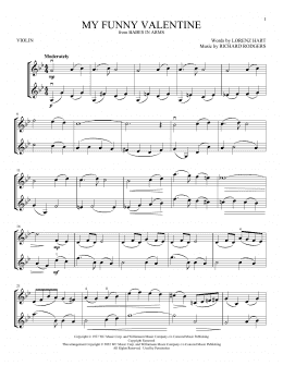 page one of My Funny Valentine (Violin Duet)