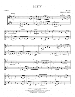 page one of Misty (Violin Duet)