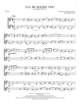 page one of I'll Be Seeing You (Violin Duet)