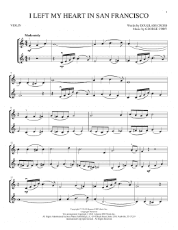 page one of I Left My Heart In San Francisco (Violin Duet)
