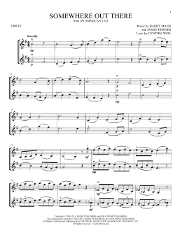page one of Somewhere Out There (from An American Tail) (Violin Duet)