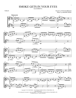 page one of Smoke Gets In Your Eyes (Violin Duet)