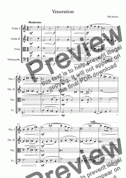 page one of Veneration - String Quartet