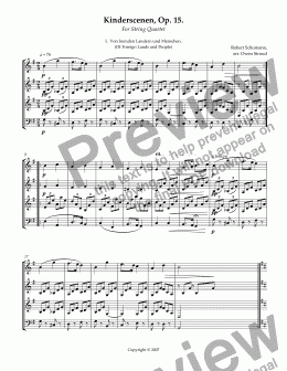 page one of Kinderscenen, Op. 15: No. I - IV (arrangement)