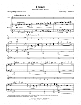page one of Rhapsody In Blue (Themes) (Violin and Piano)