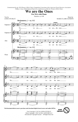 page one of We Are The Ones (SSA Choir)