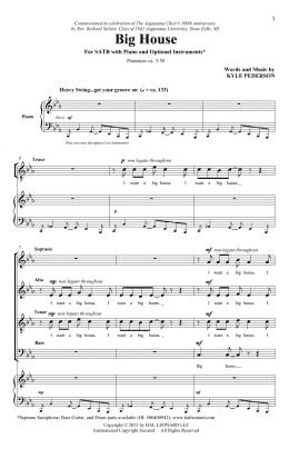 page one of Big House (SATB Choir)