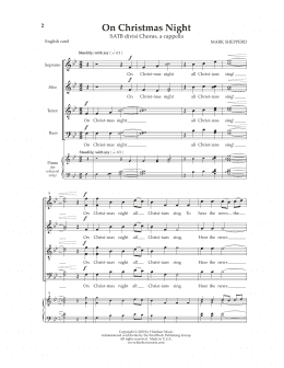 page one of On Christmas Night (SATB Choir)