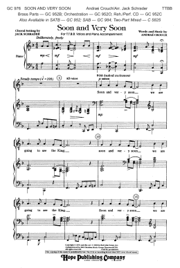 page one of Soon and Very Soon (arr. Jack Schrader) (TTBB Choir)