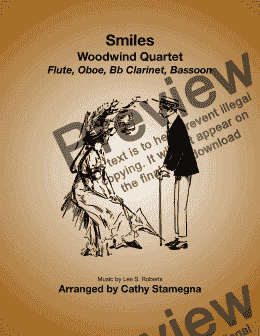 page one of Smiles - Woodwind Quartet (Flute, Oboe, Bb Clarinet, Bassoon)