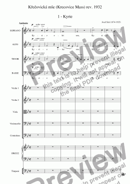 page one of Suk Mass - Complete score