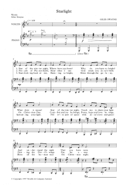 page one of Starlight (Unison Choir)