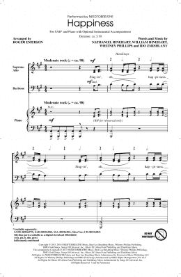 page one of Happiness (SAB Choir)