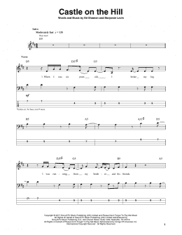 page one of Castle On The Hill (Bass Guitar Tab)