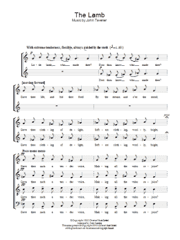 page one of The Lamb (SATB Choir)