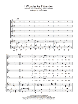 page one of I Wonder As I Wander (SATB Choir)