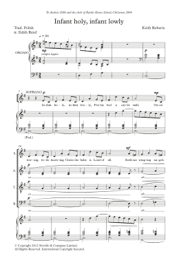 page one of Infant Holy, Infant Lowly (SATB Choir)