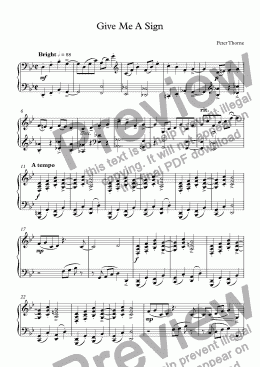 page one of Give Me A Sign - Full Score
