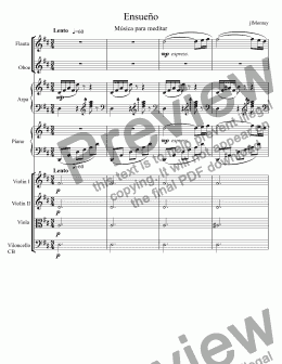 page one of Reverie, for small orchestra