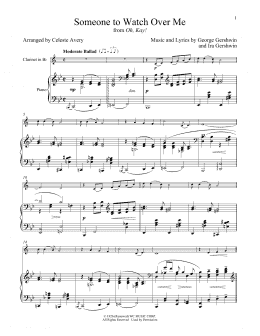 page one of Someone To Watch Over Me (from Oh, Kay!) (Clarinet and Piano)