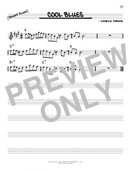 page one of Cool Blues (Real Book – Melody & Chords)