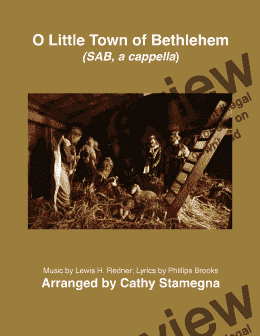 page one of O Little Town of Bethlehem (SAB, a cappella)
