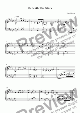 page one of Beneath The Stars - Full Score