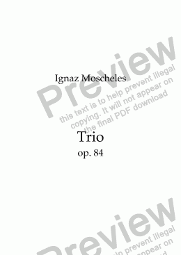 page one of Moscheles, Klavier-Trio c-Moll – Flöte (anstelle Violine) & Violoncello