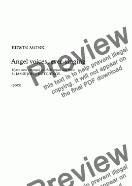 page one of ANGEL VOICES (Angel voices, ever-singing) - hymn arrangement and descant (choir, organ, brass)