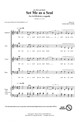 page one of Set Me As A Seal (SATB Choir)