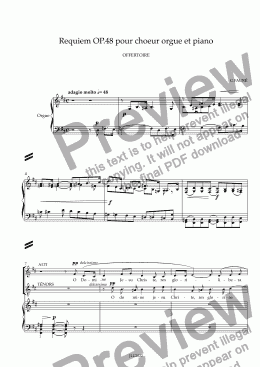 page one of Requiem OP.48 pour choeur orgue et piano