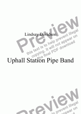 page one of Uphall Station Pipe Band