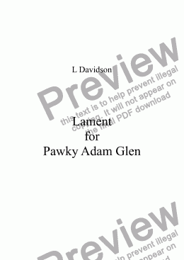 page one of Lament for Pawky Adam Glen