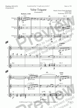 page one of Valse Tzigane (02/GT/Score & Parts) - Version 2 mit allen drei Teilen