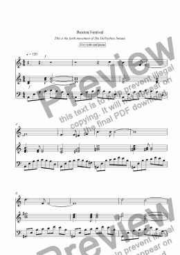 page one of Violin Sonata 4th movement. Buxton
