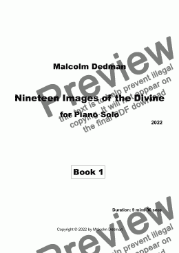 page one of Nineteen Images of the Divine, book 1