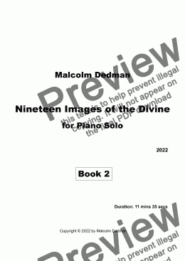 page one of Nineteen Images of the Divine, book 2