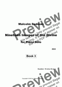 page one of Nineteen Images of the Divine, book 3