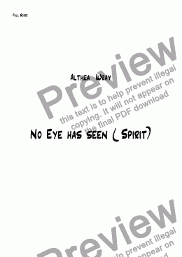 page one of No Eye has seen
