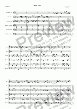 page one of Tico-Tico for Percussion Ensemble