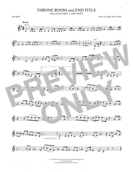 page one of Throne Room and End Title (from Star Wars: A New Hope) (Trumpet Solo)