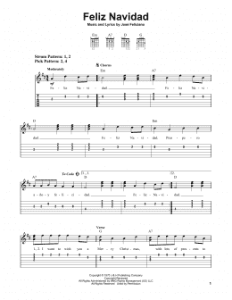 page one of Feliz Navidad (Easy Guitar Tab)