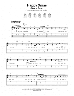 page one of Happy Xmas (War Is Over) (Easy Guitar Tab)