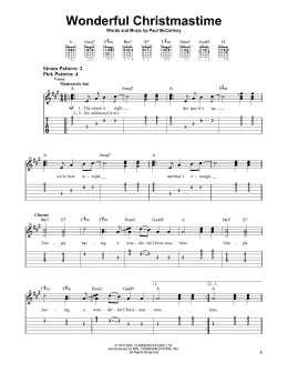 page one of Wonderful Christmastime (Easy Guitar Tab)