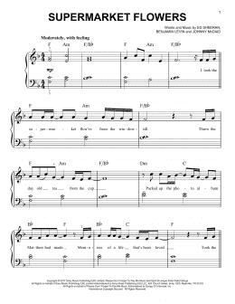page one of Supermarket Flowers (Easy Piano)